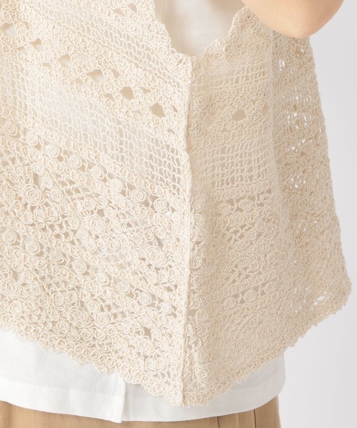 studio CLIP(スタディオクリップ)の「クロシェセットTシャツ(Tシャツ/カットソー・レディース・ブラック/ライトグリーン/ナチュラル・FREE)」の5枚目の写真