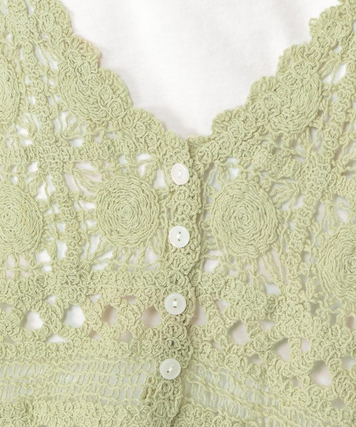 studio CLIP(スタディオクリップ)の「クロシェセットTシャツ(Tシャツ/カットソー・レディース・ブラック/ライトグリーン/ナチュラル・FREE)」の10枚目の写真