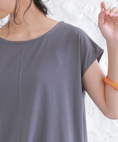 n'OrLABEL(ノアールレーベル)の「『バックツイストフレンチスリーブTシャツ』(Tシャツ/カットソー・レディース・ブラック/ネイビー/オフホワイト/ピンク・1/2)」の11枚目の写真