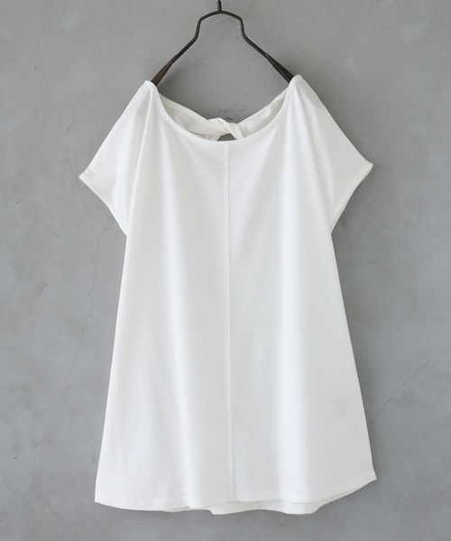 n'OrLABEL(ノアールレーベル)の「『バックツイストフレンチスリーブTシャツ』(Tシャツ/カットソー・レディース・ブラック/ネイビー/オフホワイト/ピンク・1/2)」の21枚目の写真