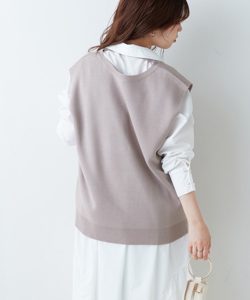 natural couture（ナチュラルクチュール）の「マルチWAYデザインニットベスト（ベスト・レディース・ブラック/ベージュ/オフホワイト/ピンク/オレンジ・FREE）」の17枚目の写真