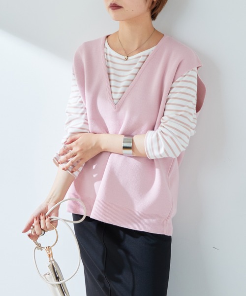 MASU　MELANGEV-NECKVEST ニットベスト　マルチカラー 46 MAISON SPECIAL（メゾンスペシャル）の「Multicolor Knit Vest