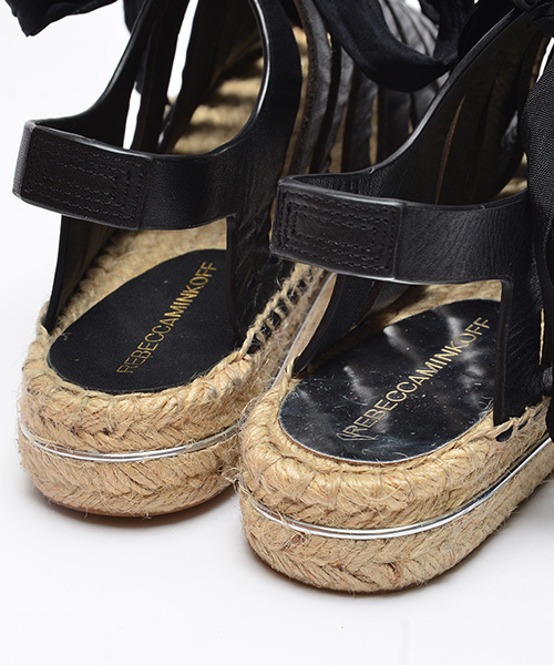 REBECCA MINKOFF（レベッカミンコフ）の「REBECCAMINKOFF / レースアップ エスパドリーユ（サンダル・レディース・ホワイト系その他/ブラック・9/7/5/8/6）」の4枚目の写真