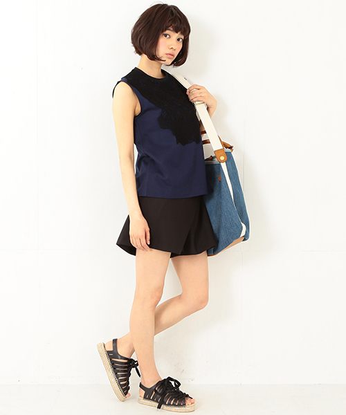 REBECCA MINKOFF（レベッカミンコフ）の「REBECCAMINKOFF / レースアップ エスパドリーユ（サンダル・レディース・ホワイト系その他/ブラック・9/7/5/8/6）」の18枚目の写真