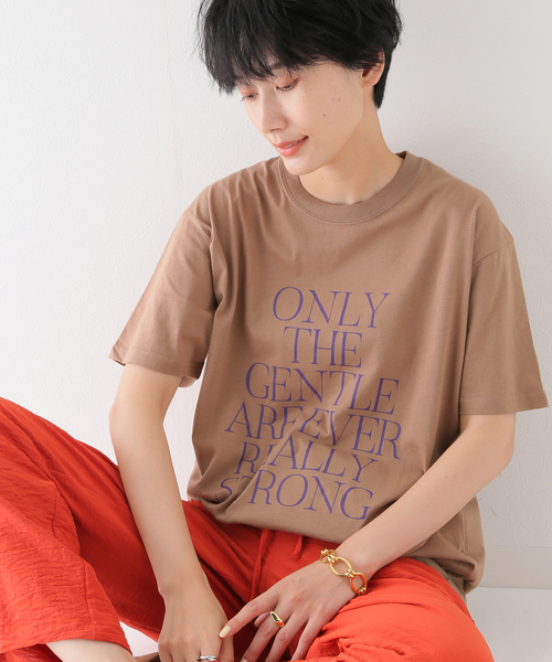 B.C STOCK（ベーセーストック）の「Only the gentle ロゴTEE（Tシャツ/カットソー・レディース・ブラック/ホワイト/ベージュ/ブラウン・FREE）」の4枚目の写真
