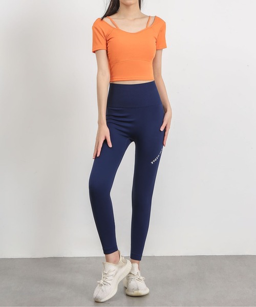 DKNY Sport フィットネス／ヨガ レギンス ポケット付きレギンス レディース 9分丈 パンツ ランニング ヨガ