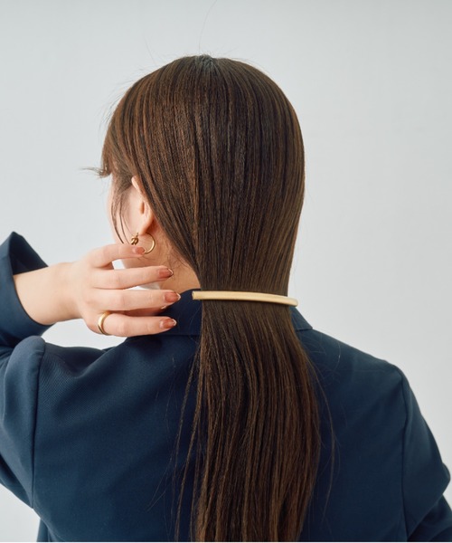 Shelly island（シェリーアイランド）の「シンプルメタルバレッタ（バレッタ/ヘアクリップ・レディース・シルバー/ゴールド・FREE）」の2枚目の写真