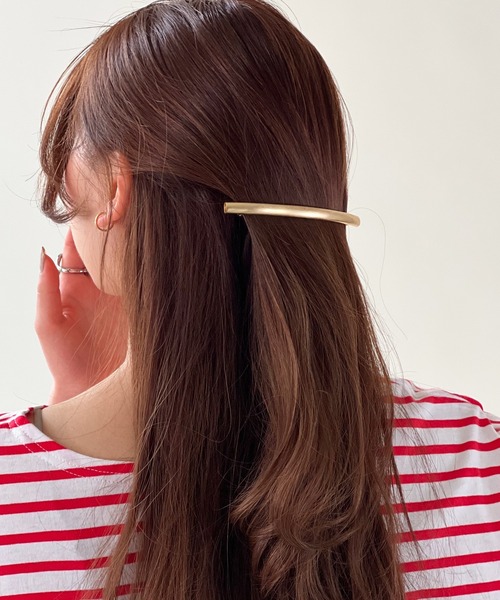 Shelly island（シェリーアイランド）の「シンプルメタルバレッタ（バレッタ/ヘアクリップ・レディース・シルバー/ゴールド・FREE）」の3枚目の写真