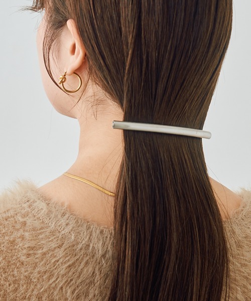 Shelly island（シェリーアイランド）の「シンプルメタルバレッタ（バレッタ/ヘアクリップ・レディース・シルバー/ゴールド・FREE）」の5枚目の写真