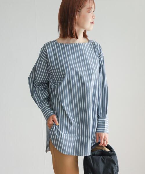 URBAN RESEARCH DOORS(アーバンリサーチドアーズ)の「ボートネックストライプブラウス(シャツ/ブラウス・レディース・ネイビー/ブラウン・MEDIUM)」の20枚目の写真