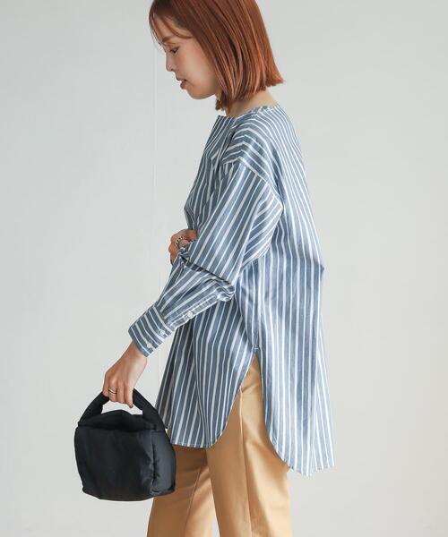 URBAN RESEARCH DOORS(アーバンリサーチドアーズ)の「ボートネックストライプブラウス(シャツ/ブラウス・レディース・ネイビー/ブラウン・MEDIUM)」の17枚目の写真