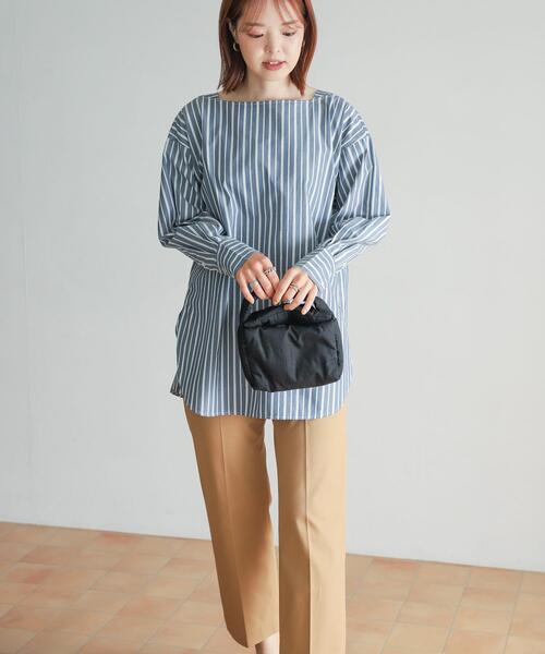 URBAN RESEARCH DOORS(アーバンリサーチドアーズ)の「ボートネックストライプブラウス(シャツ/ブラウス・レディース・ネイビー/ブラウン・MEDIUM)」の16枚目の写真