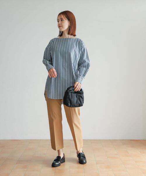 URBAN RESEARCH DOORS(アーバンリサーチドアーズ)の「ボートネックストライプブラウス(シャツ/ブラウス・レディース・ネイビー/ブラウン・MEDIUM)」の13枚目の写真