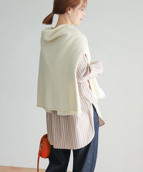 URBAN RESEARCH DOORS(アーバンリサーチドアーズ)の「ボートネックストライプブラウス(シャツ/ブラウス・レディース・ネイビー/ブラウン・MEDIUM)」の3枚目の写真