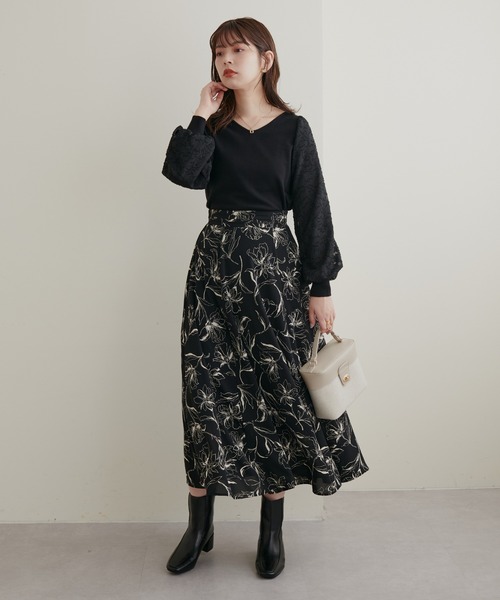 natural couture（ナチュラルクチュール）の「ウエストタックデザインアソートスカート（スカート・レディース・ブラック/ベージュ/レッド/オフホワイト・FREE）」の21枚目の写真