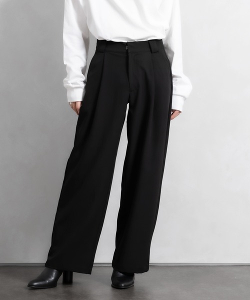 Adoon plain（アドーンプレーン）の「【Adoon plain】アソートタックワイドパンツ(セットアップ着用可能)（その他パンツ・メンズ・ブラック/オフホワイト/グリーン系その他/ブルー系その他・SMALL/MEDIUM/LARGE）」の3枚目の写真