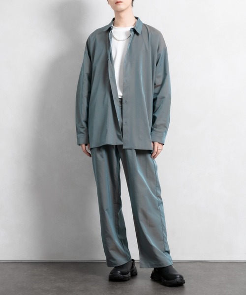 Adoon plain（アドーンプレーン）の「【Adoon plain】アソートタックワイドパンツ(セットアップ着用可能)（その他パンツ・メンズ・ブラック/オフホワイト/グリーン系その他/ブルー系その他・SMALL/MEDIUM/LARGE）」の19枚目の写真