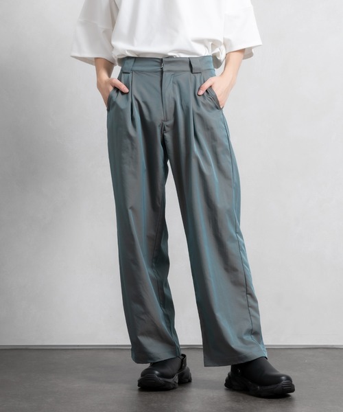 Adoon plain（アドーンプレーン）の「【Adoon plain】アソートタックワイドパンツ(セットアップ着用可能)（その他パンツ・メンズ・ブラック/オフホワイト/グリーン系その他/ブルー系その他・SMALL/MEDIUM/LARGE）」の22枚目の写真