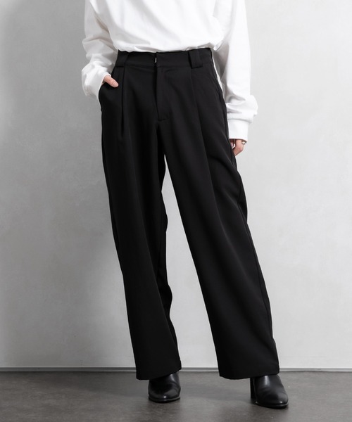 Adoon plain（アドーンプレーン）の「【Adoon plain】アソートタックワイドパンツ(セットアップ着用可能)（その他パンツ・メンズ・ブラック/オフホワイト/グリーン系その他/ブルー系その他・SMALL/MEDIUM/LARGE）」の15枚目の写真