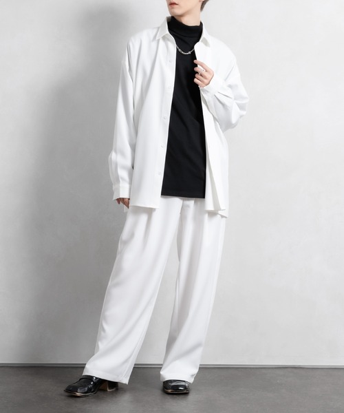 Adoon plain（アドーンプレーン）の「【Adoon plain】アソートタックワイドパンツ(セットアップ着用可能)（その他パンツ・メンズ・ブラック/オフホワイト/グリーン系その他/ブルー系その他・SMALL/MEDIUM/LARGE）」の5枚目の写真