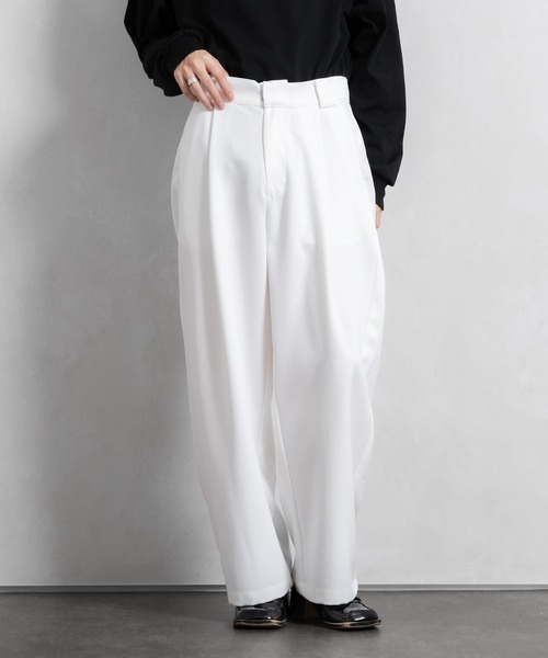 Adoon plain（アドーンプレーン）の「【Adoon plain】アソートタックワイドパンツ(セットアップ着用可能)（その他パンツ・メンズ・ブラック/オフホワイト/グリーン系その他/ブルー系その他・SMALL/MEDIUM/LARGE）」の8枚目の写真