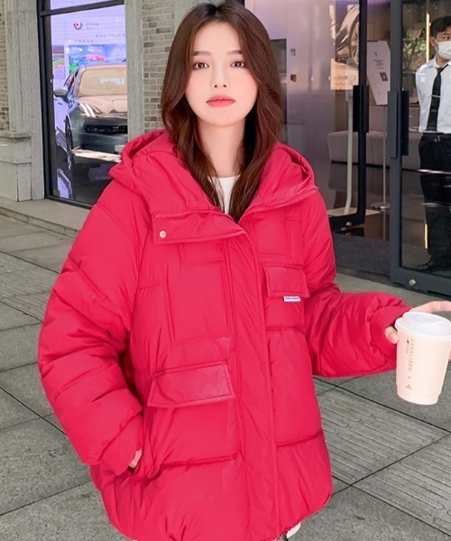 セール】オーバーサイズ ビッグシルエット フードダウンジャケット