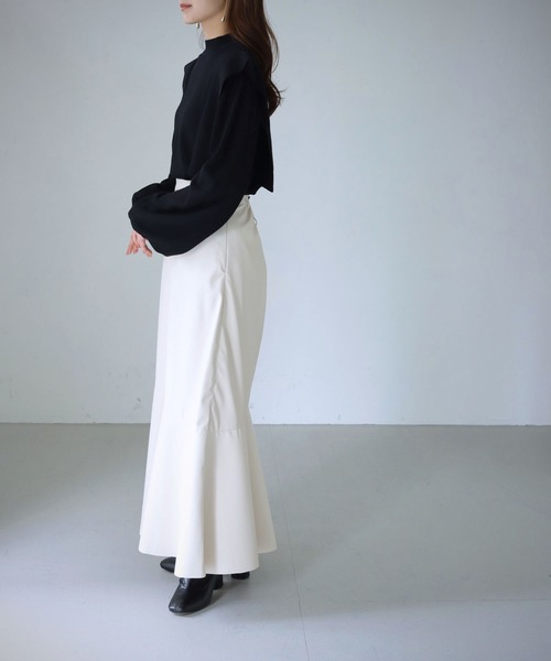 cheriella（シェリエラ）の「【cheriella】WEB限定フェイクレザーマーメイドスカート（スカート・レディース・ブラック/アイボリー・M）」の9枚目の写真