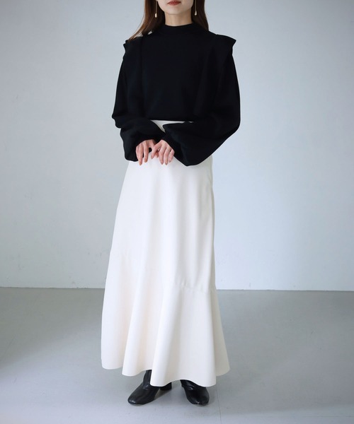 cheriella（シェリエラ）の「【cheriella】WEB限定フェイクレザーマーメイドスカート（スカート・レディース・ブラック/アイボリー・M）」の5枚目の写真