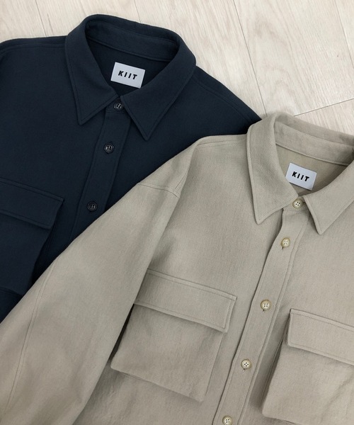 KIIT(キート)の「KIIT キート / COTTON DOUBLE CLOTH WASHER OVER SHIRT JKT オーバーシャツジャケット / KIO-Y96-500(シャツ/ブラウス・メンズ・ダークグリーン/サンドグレー・3/1/2)」の11枚目の写真