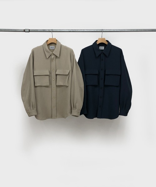 KIIT(キート)の「KIIT キート / COTTON DOUBLE CLOTH WASHER OVER SHIRT JKT オーバーシャツジャケット / KIO-Y96-500(シャツ/ブラウス・メンズ・ダークグリーン/サンドグレー・3/1/2)」の7枚目の写真