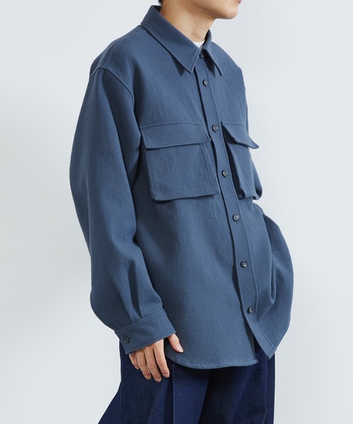 KIIT(キート)の「KIIT キート / COTTON DOUBLE CLOTH WASHER OVER SHIRT JKT オーバーシャツジャケット / KIO-Y96-500(シャツ/ブラウス・メンズ・ダークグリーン/サンドグレー・3/1/2)」の13枚目の写真