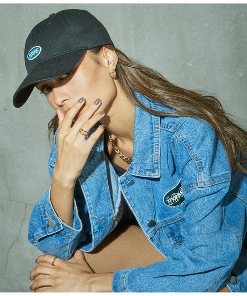 ANAP（アナップ）の「OVERSIONワッペン刺繍キャップ（キャップ・レディース・ブラック/アイボリー・FREE）」の8枚目の写真