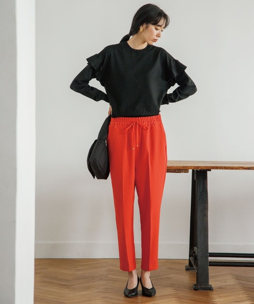 OPAQUE.CLIP（オペークドットクリップ）の「◆シルキーウールMIX フリルデザインニット【WEB限定カラー】（ニット/セーター・レディース・ライトベージュ/イエロー系7/ダークオレンジ/ブラック/ホワイト系9/ブルー/ダークブラウン系7・38/40/36/42）」の20枚目の写真