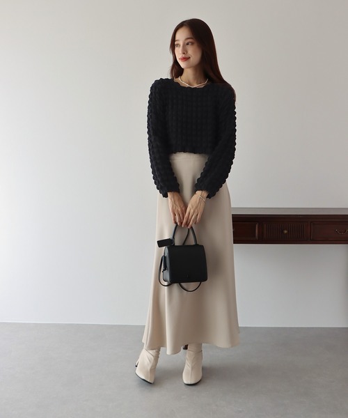 BLUEEAST（ブルーイースト）の「ぽこぽこポップコーンブラウス（シャツ/ブラウス・レディース・イエロー/ピンク/ブラック/アイボリー/モカ/ブルーグレー・MEDIUM）」の12枚目の写真