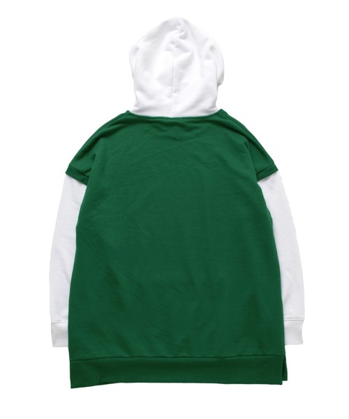 GLAZOS(グラソス)の「前ロゴプリント・ベストレイヤード風ビッグパーカー(パーカー・キッズ・ブラック/グリーン/ベージュ・170cm/160cm/140cm/150cm)」の15枚目の写真
