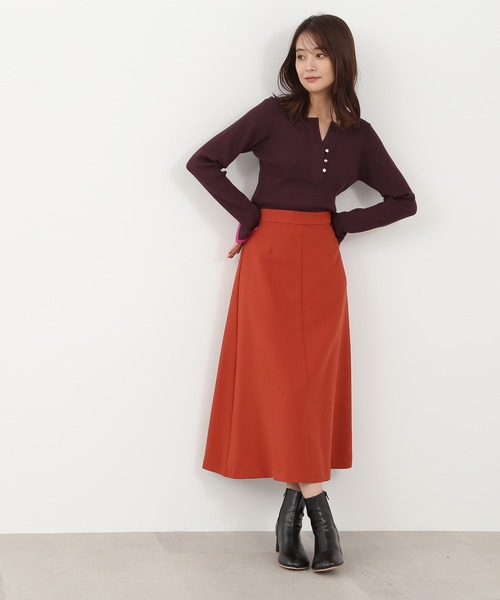 N.（N. Natural Beauty Basic）（エヌエヌナチュラルビューティーベーシック）の「◆レイヤードベルト付Ａラインスカート（スカート・レディース・モカ/グリーン/レッド・MEDIUM）」の11枚目の写真