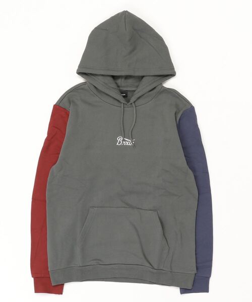 BRIXTON（ブリクストン）の「【BRIXTON】STITH HOOD FLEECE（パーカー・メンズ・ベージュ系/ネイビー系・MEDIUM/LARGE）」の2枚目の写真