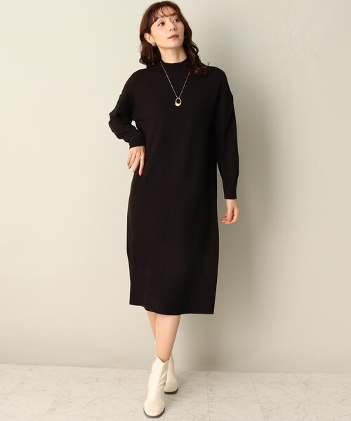 ITS'DEMO（イッツデモ）の「【多機能/洗濯機OK/毛玉バイバイ/Iラインで体系を拾わない/ヘビロテ】アンチピリングハイネックワンピース（ワンピース・レディース・オフホワイト/ブルー/ブラック/ライトパープル/ピンク系・00）」の17枚目の写真