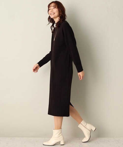 ITS'DEMO（イッツデモ）の「【多機能/洗濯機OK/毛玉バイバイ/Iラインで体系を拾わない/ヘビロテ】アンチピリングハイネックワンピース（ワンピース・レディース・オフホワイト/ブルー/ブラック/ライトパープル/ピンク系・00）」の7枚目の写真