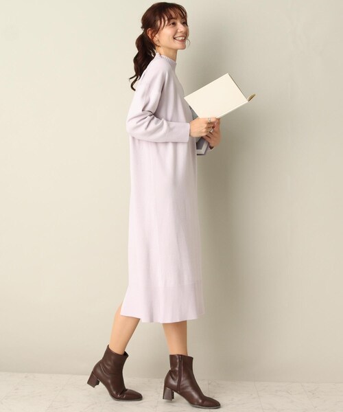 ITS'DEMO（イッツデモ）の「【多機能/洗濯機OK/毛玉バイバイ/Iラインで体系を拾わない/ヘビロテ】アンチピリングハイネックワンピース（ワンピース・レディース・オフホワイト/ブルー/ブラック/ライトパープル/ピンク系・00）」の11枚目の写真