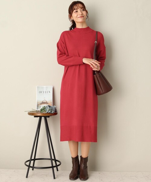 ITS'DEMO（イッツデモ）の「【多機能/洗濯機OK/毛玉バイバイ/Iラインで体系を拾わない/ヘビロテ】アンチピリングハイネックワンピース（ワンピース・レディース・オフホワイト/ブルー/ブラック/ライトパープル/ピンク系・00）」の15枚目の写真