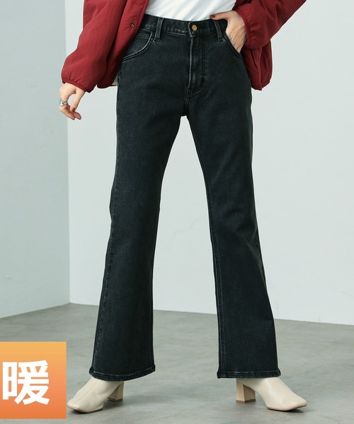 Lee(リー)の「【WEB別注】裏起毛で暖かい!ストレッチ あったかフレアパンツ【暖】(デニムパンツ・レディース・インディゴブルー/ダークインディゴブルー/ブラック系その他/ブラック系その他2・X-SMALL/SMALL/MEDIUM/LARGE)」の1枚目の写真