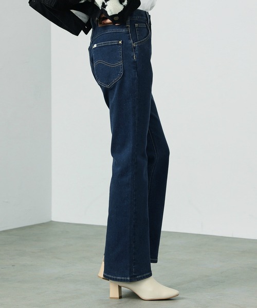 Lee(リー)の「【WEB別注】裏起毛で暖かい!ストレッチ あったかフレアパンツ【暖】(デニムパンツ・レディース・インディゴブルー/ダークインディゴブルー/ブラック系その他/ブラック系その他2・X-SMALL/SMALL/MEDIUM/LARGE)」の7枚目の写真