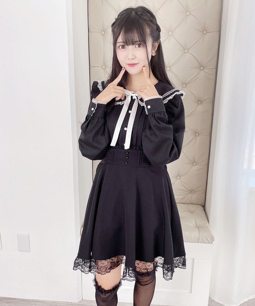 MA*RS（アメーバーマーズ）の「三角襟セーラーブラウス（シャツ/ブラウス・レディース・ピンク/ホワイト/ブラック・FREE）」の11枚目の写真