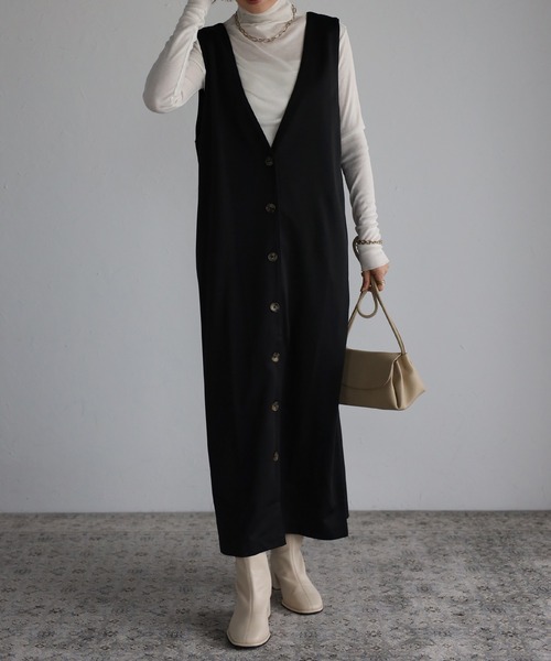 Fizz（フィズ）の「【maiko_wear × Fizz コラボ】　前後2Way　ポンチ素材ジャンパースカート（サロペット/オーバーオール・レディース・ブラウン/カーキ/ブラック・M）」の16枚目の写真