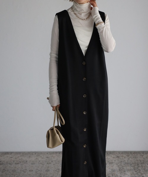 Fizz（フィズ）の「【maiko_wear × Fizz コラボ】　前後2Way　ポンチ素材ジャンパースカート（サロペット/オーバーオール・レディース・ブラウン/カーキ/ブラック・M）」の19枚目の写真