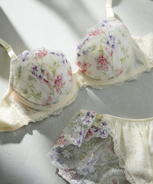 une nana cool ウンナナクール　ブラジャーセット D65 花柄 3点 une nana cool ウンナナクール Accent flower 3/4カップ