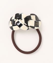 GGD（ジージーディー）の「アセチ ヘアゴム 編み込み ブラックホワイト[ACCACC]（ヘアゴム）」