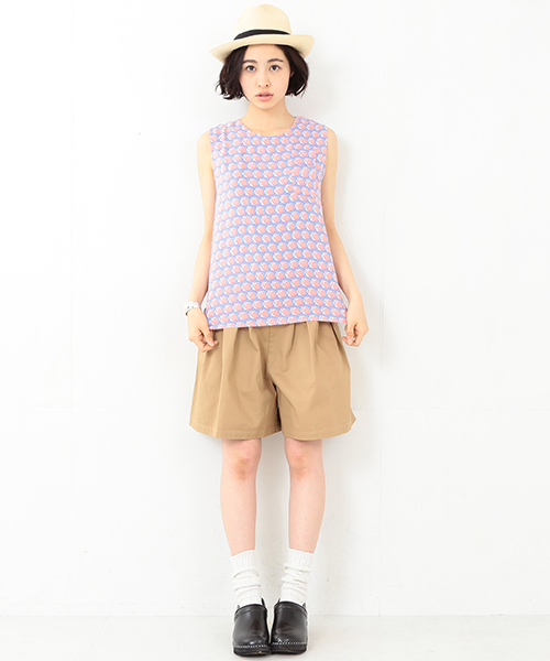 BEAMS BOY（ビームスボーイ）の「◎BEAMS BOY / チノプリーツショーツ（チノパンツ・レディース・ベージュ/オリーブ/ネイビー・ONE SIZE）」の6枚目の写真