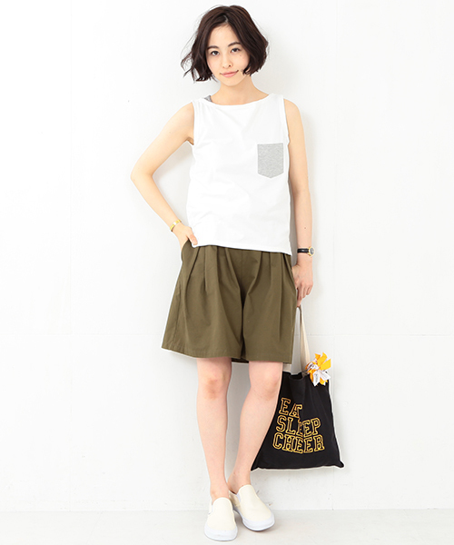 BEAMS BOY（ビームスボーイ）の「◎BEAMS BOY / チノプリーツショーツ（チノパンツ・レディース・ベージュ/オリーブ/ネイビー・ONE SIZE）」の17枚目の写真